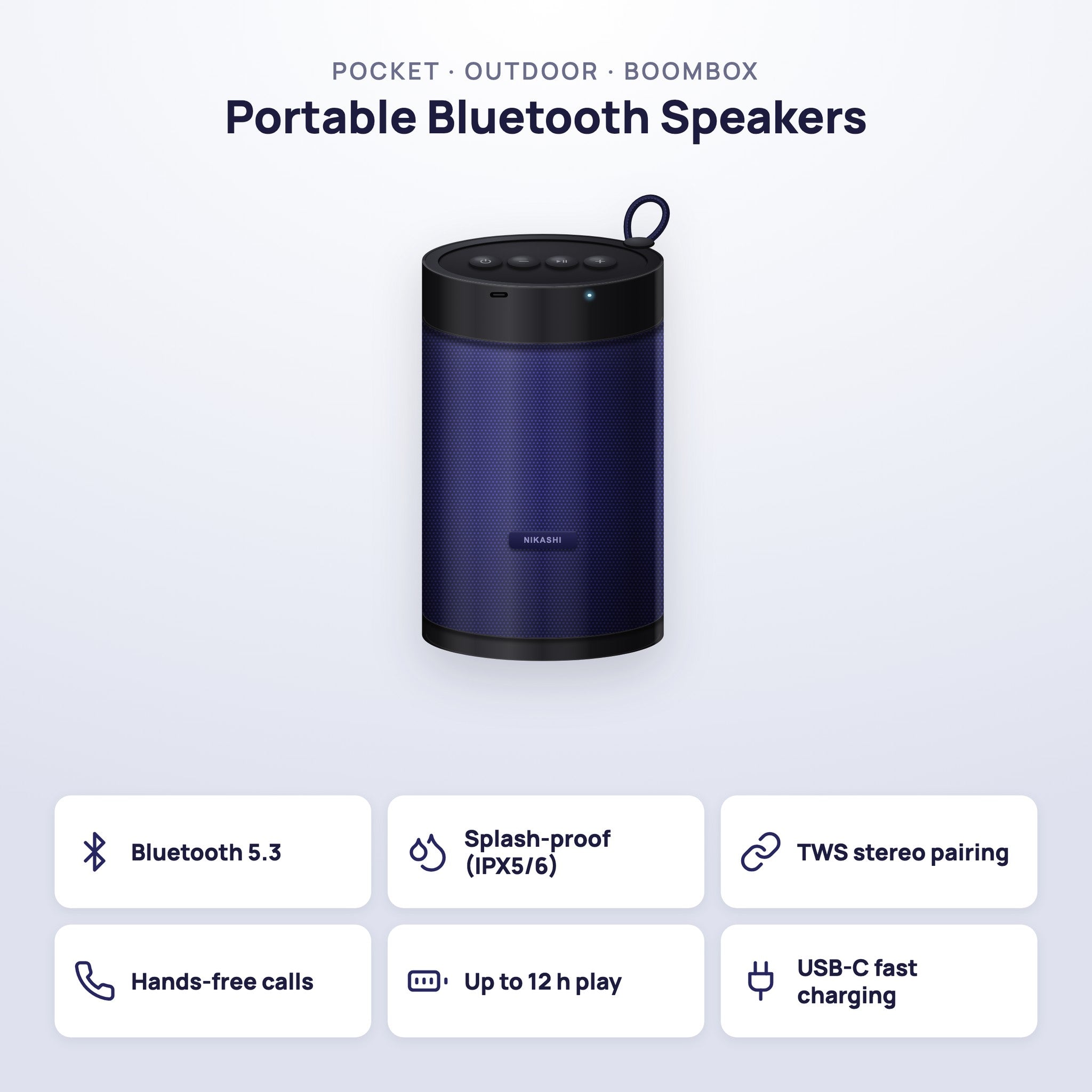 Nikashi Portable Bluetooth Speakers