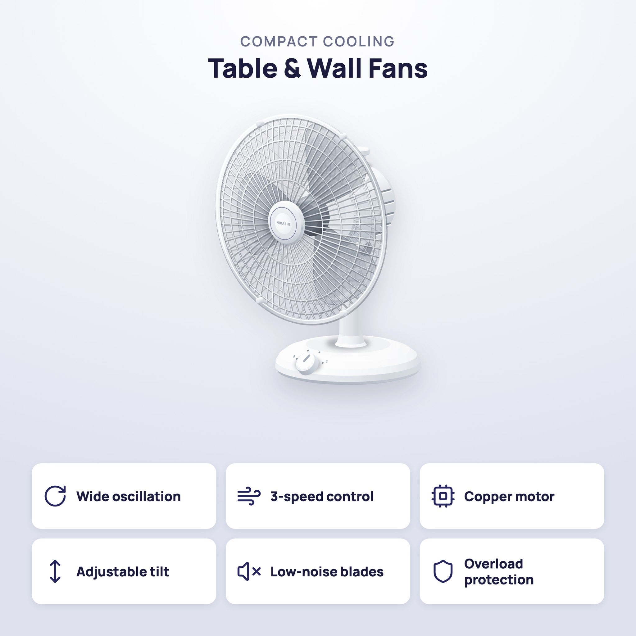 Nikashi Table & Wall Fans Wall 400 (NK-WF400)