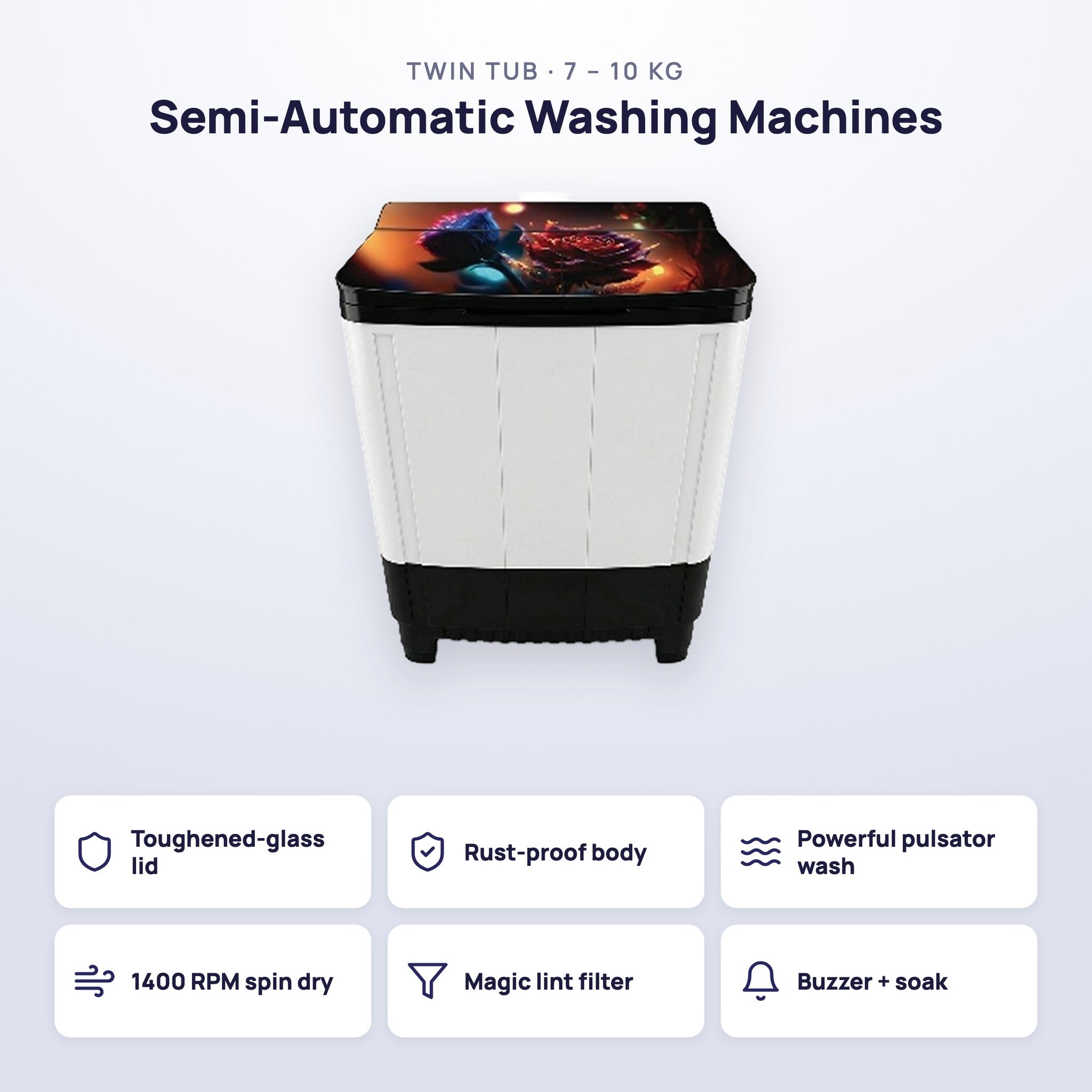 Nikashi Semi-Automatic Washing Machines 10 kg (NK-SA100)