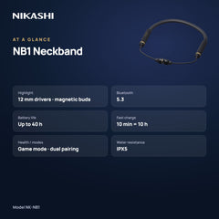 Nikashi NB1 Bluetooth Neckband (NK-NB1) at a glance