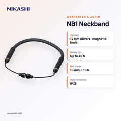 Nikashi NB1 Bluetooth Neckband (NK-NB1) key specifications