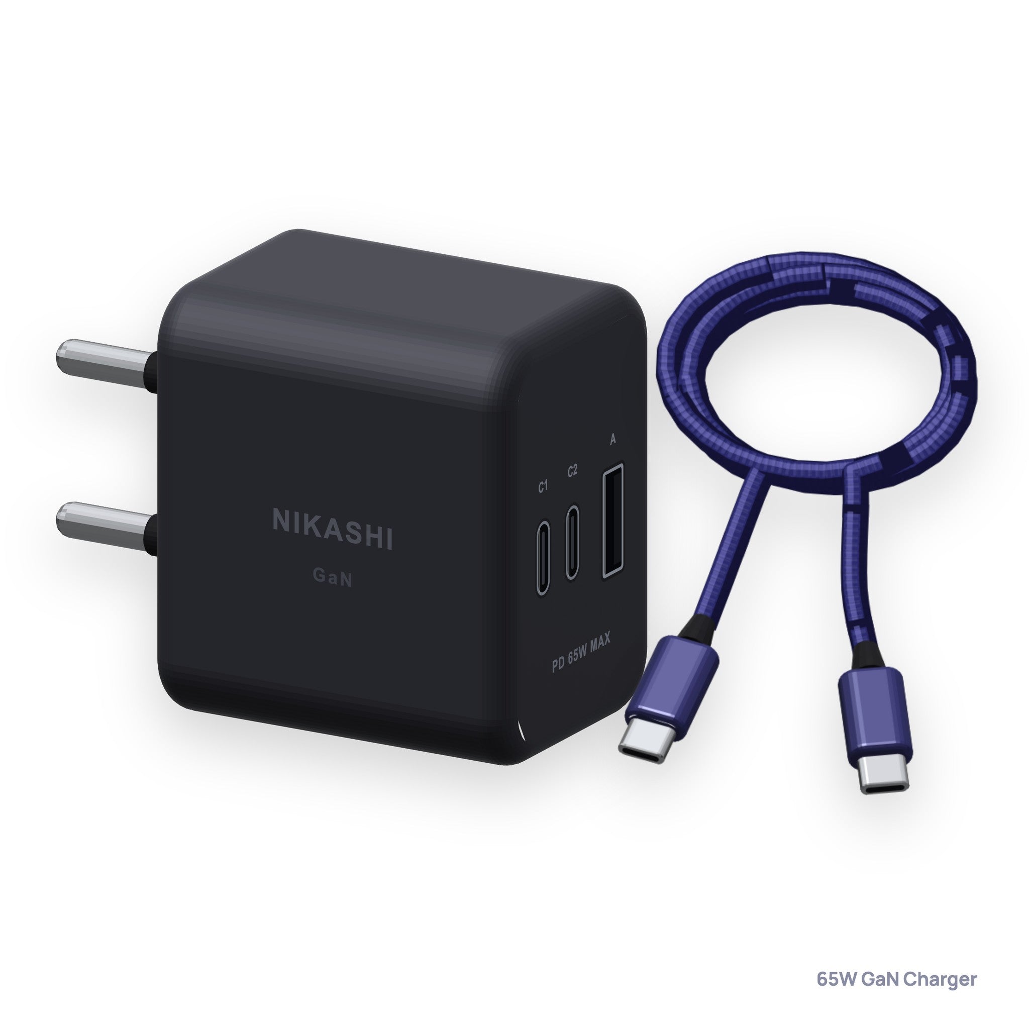 Nikashi 65W GaN 3-Port Fast Charger (NK-WC65)