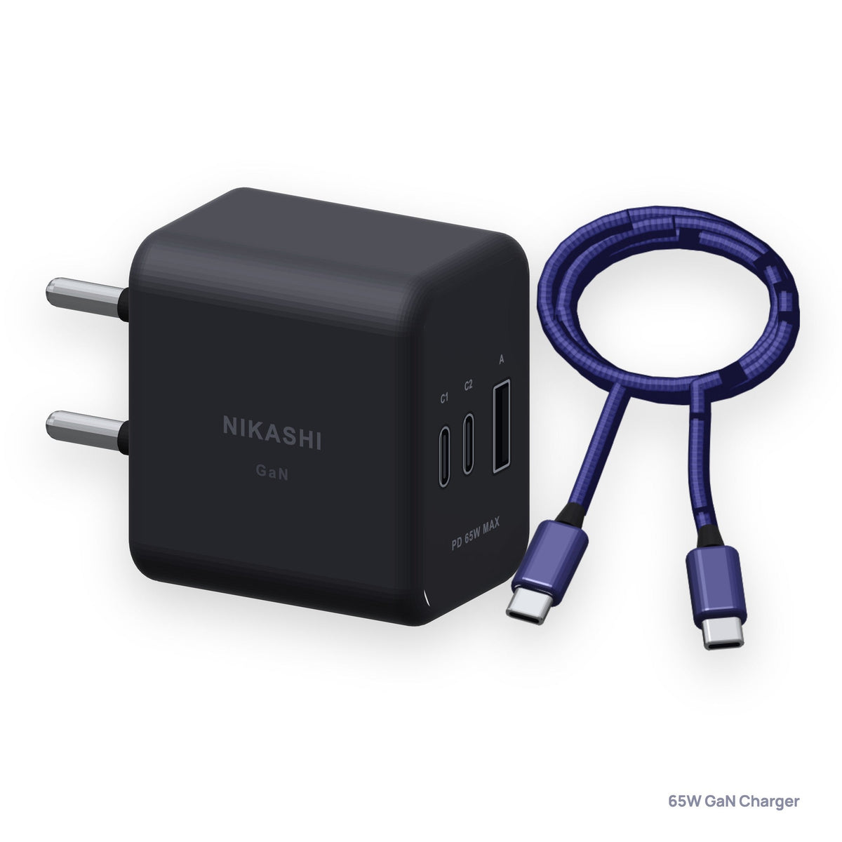 Nikashi 65W GaN 3-Port Fast Charger (NK-WC65)