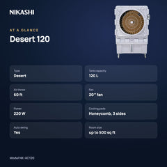 Nikashi Desert 120 Air Cooler (NK-AC120) at a glance