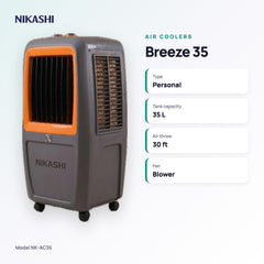 Nikashi Breeze 35 Air Cooler (NK-AC35) key specifications