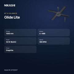 Nikashi Glide Lite ABS Ceiling Fan with Remote (NK-AF1050GT) at a glance