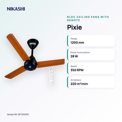 Nikashi Pixie BLDC Ceiling Fan with Remote (NK-BF1200PX) key specifications