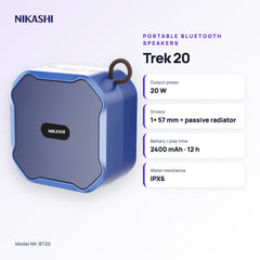 Nikashi Trek 20 Bluetooth Speaker (NK-BT20) key specifications
