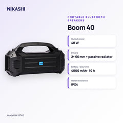 Nikashi Boom 40 Bluetooth Speaker (NK-BT40) key specifications