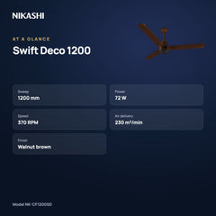 Nikashi Swift Deco 1200 Ceiling Fan (NK-CF1200SD) at a glance