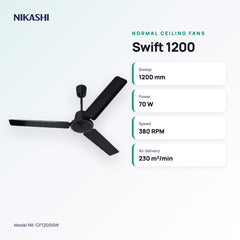 Nikashi Swift 1200 Ceiling Fan (NK-CF1200SW) key specifications