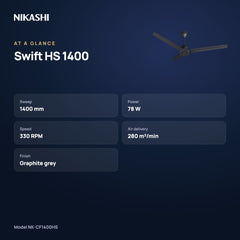 Nikashi Swift HS 1400 Ceiling Fan (NK-CF1400HS) at a glance