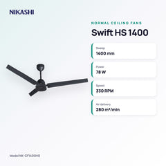 Nikashi Swift HS 1400 Ceiling Fan (NK-CF1400HS) key specifications