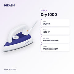 Nikashi Dry 1000 Iron (NK-DI1000) key specifications