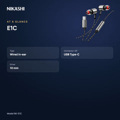 Nikashi E1C Wired Earphones (NK-E1C) at a glance