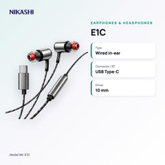 Nikashi E1C Wired Earphones (NK-E1C) key specifications