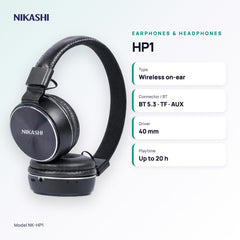 Nikashi HP1 Wireless Headphones (NK-HP1) key specifications