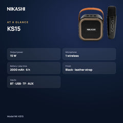 Nikashi KS15 Karaoke Speaker (NK-KS15) at a glance