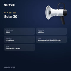 Nikashi Solar 30 Megaphone (NK-MP30S) at a glance