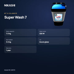 Nikashi Super Wash 7 Single-Tub Washer (NK-MW70) at a glance