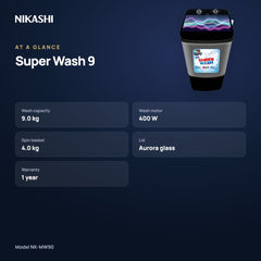 Nikashi Super Wash 9 Single-Tub Washer (NK-MW90) at a glance