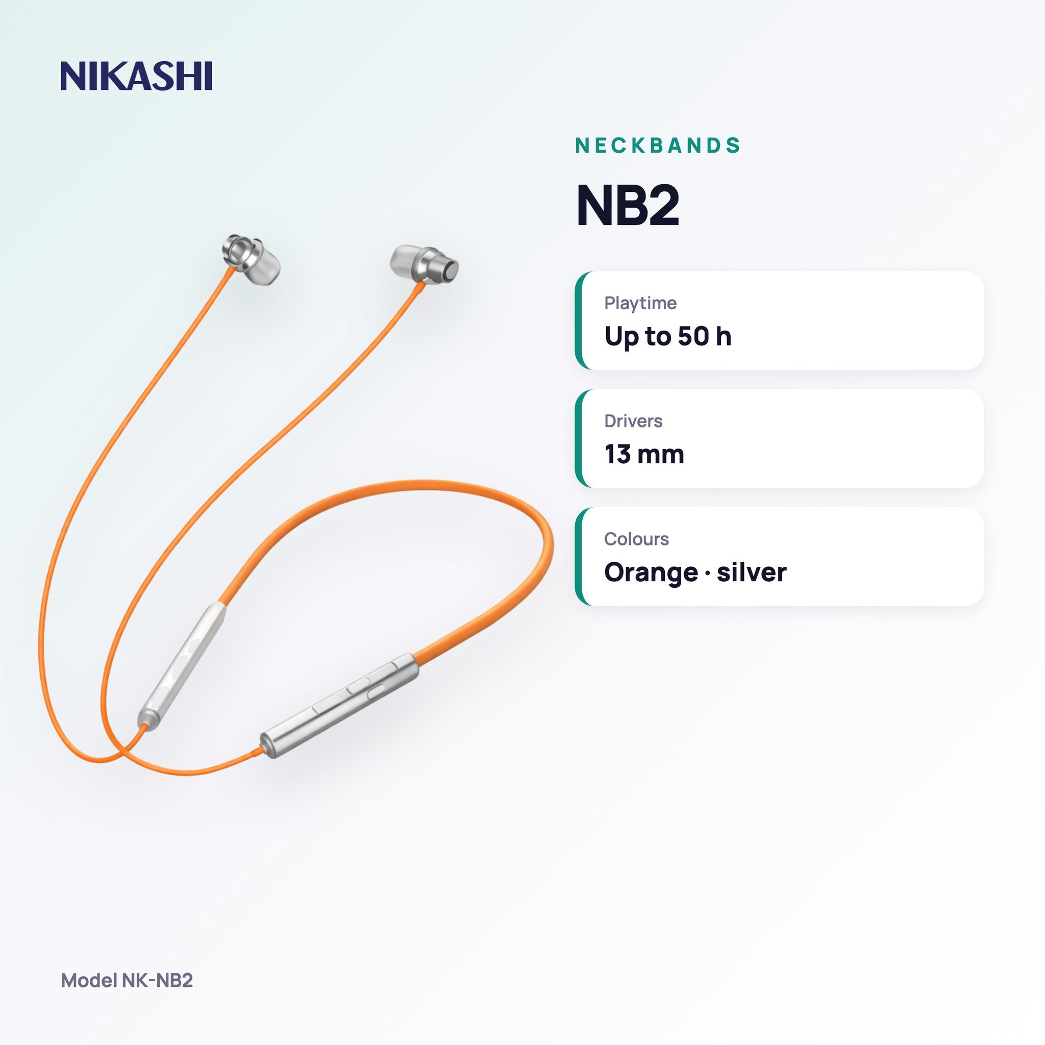 Nikashi NB2 Bluetooth Neckband (NK-NB2) key specifications
