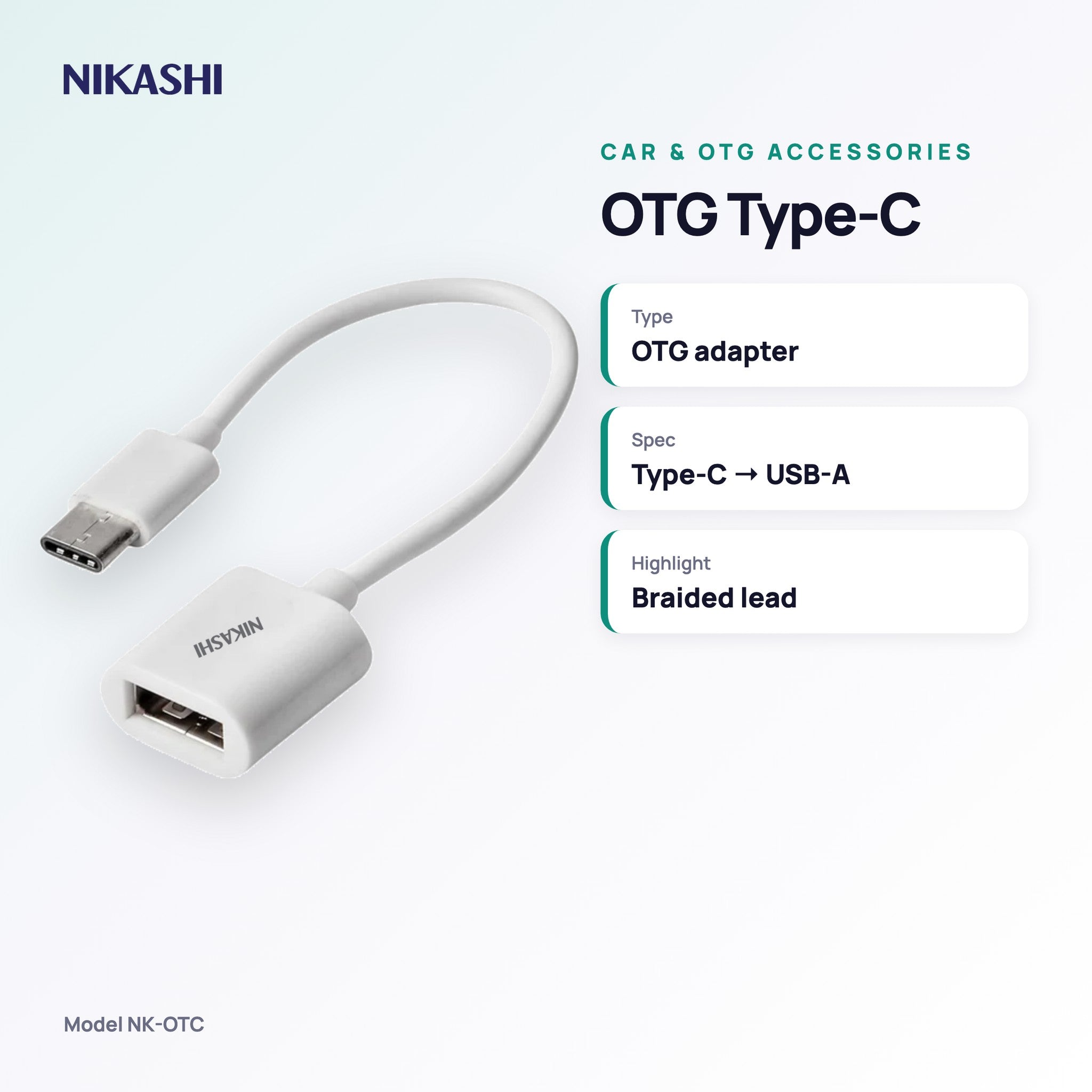 Nikashi OTG Type-C Adapter (NK-OTC) key specifications