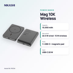 Nikashi Mag 10K Wireless Power Bank (NK-PB10M) key specifications