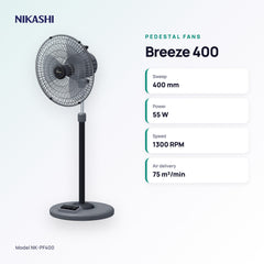 Nikashi Breeze 400 Pedestal Fan (NK-PF400) key specifications