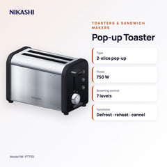 Nikashi Pop-up Toaster (NK-PT750) key specifications