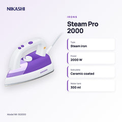 Nikashi Steam Pro 2000 Iron (NK-SI2000) key specifications