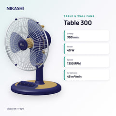 Nikashi Table 300 Fan (NK-TF300) key specifications