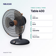 Nikashi Table 400 Fan (NK-TF400) key specifications