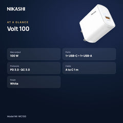 Nikashi Volt 100 Fast Charger (NK-WC100) at a glance