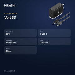 Nikashi Volt 33 Fast Charger (NK-WC33) at a glance
