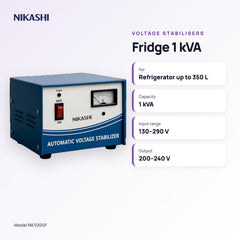 Nikashi Fridge 1 kVA Voltage Stabiliser (NK1000F) key specifications