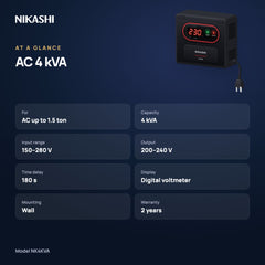 Nikashi AC 4 kVA Voltage Stabiliser (NK4KVA) at a glance