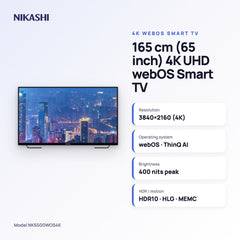 Nikashi 165 cm (65 inch) 4K UHD webOS Smart TV key specifications