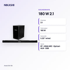 Nikashi 180 W 2.1 Soundbar (SB-180) key specifications