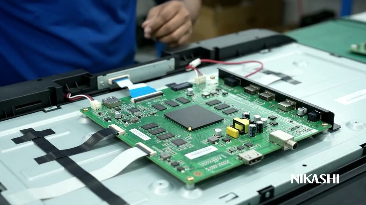 TV circuit board close-up