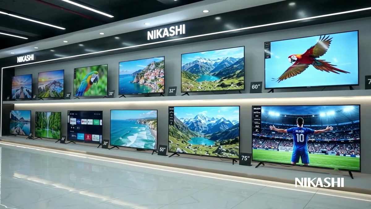 Wall of Nikashi TVs